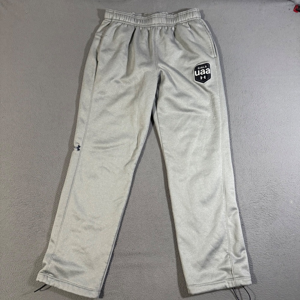 Under Armour Girls UAA Gray Fleece Lined ColdGear Jogger Sweatpants‎ Size Medium